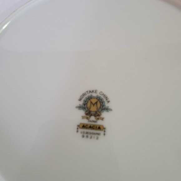 4 Noritake China Japan ACACIA Small Bread Side Desert Plates Gold Floral Pink - Picture 5 of 8